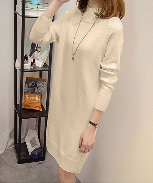 BLANC FICELLE ワンピース ニット ハイネック ワンピース : ZOZOTOWN