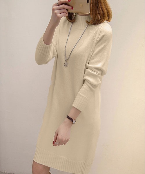 BLANC FICELLE ワンピース ニット ハイネック ワンピース : ZOZOTOWN