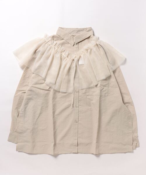 ブラウス シャツ チュールマルチウェイカラー付きワッシャータフタブラウス レディース STYLEBLOCK ブラウス シャツ チュールマルチウェイカラー付き