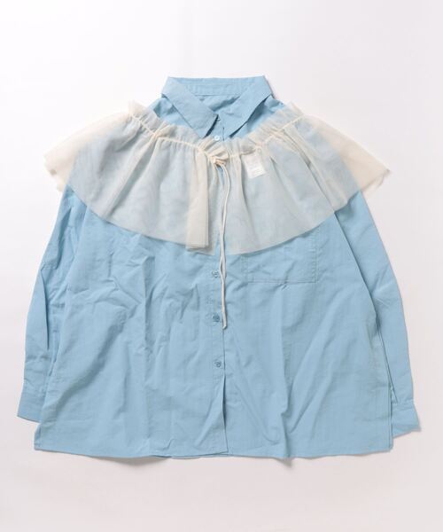 STYLEBLOCK ブラウス シャツ チュールマルチウェイカラー付き