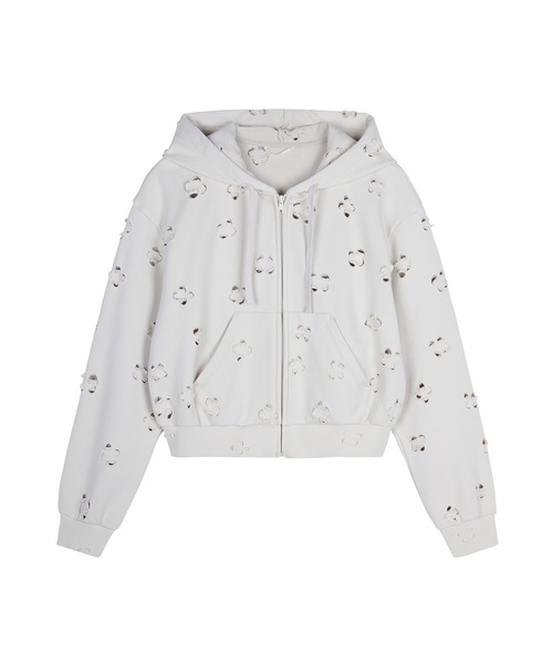 パーカー レディース Laser-cut Floral Hooded Sweatshirt｜zozo｜11