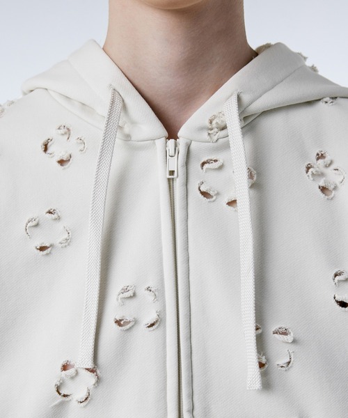 パーカー レディース Laser-cut Floral Hooded Sweatshirt｜zozo｜08