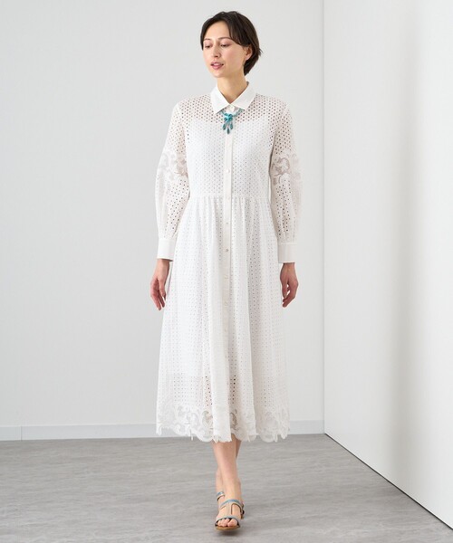 売約済み！アナイのワンピース。新品 ANAYI（アナイ） シャツワンピース エンブロイダリーシャツ ワンピース