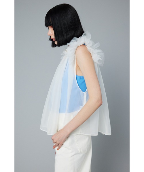 HeRIN.CYE ベスト ジレ 夏 Gather sleeve tops ギャザースリーブ