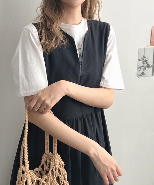 Futier Land ワンピース リネンVネックロングワンピース