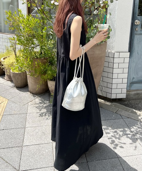 Futier Land ワンピース リネンVネックロングワンピース