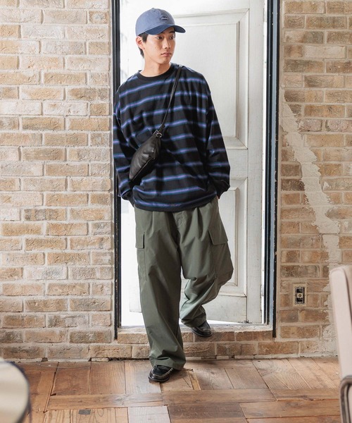 長袖Tシャツ ポロカラー アメリカン クール モノトーン モード AZUL BY MOUSSY | オーバーサイズジャガードニットポロ (ニット