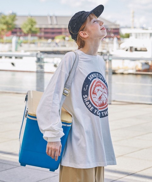 Tシャツ プリント オーバーサイズ ヴィンテージ L1696 tシャツ ヴィンテージライク フィッシュ グラフィックプリント