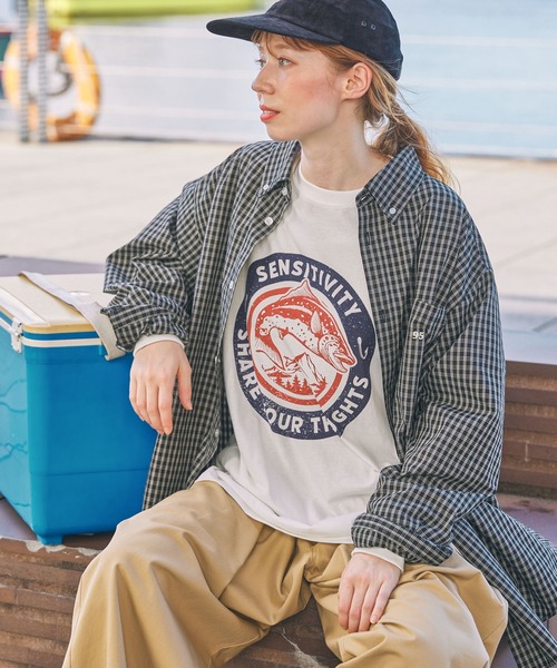 Woodlike グラフィックオーバーサイズTシャツ Loose tシャツ ヴィンテージ グラフィックデザインTシャツ
