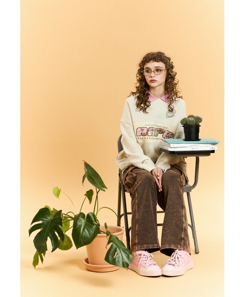 A BATHING APE スウェット レディース xs AAPE BY A BATHING APE トレーナー スウェット COLLARED SWEAT
