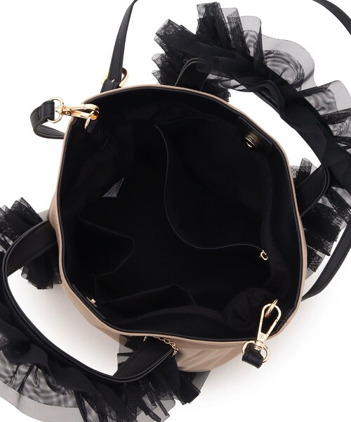 ダイアナ　 かごバッグ ハンドバッグ ショルダーバッグ 2WAY 黒　フリル DIANA カゴバッグ 2way ショルダー バッグ フリル DIANA バッグ