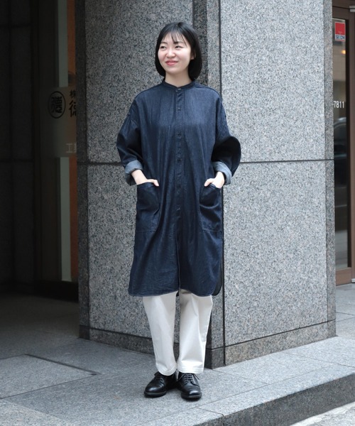 ブラウス シャツ 「D.M.G / ディーエムジー」 6ozデニム オーバーシャツ レディース D.M.G. ブラウス シャツ 「D.M.G / ディーエムジー」 6ozデニム