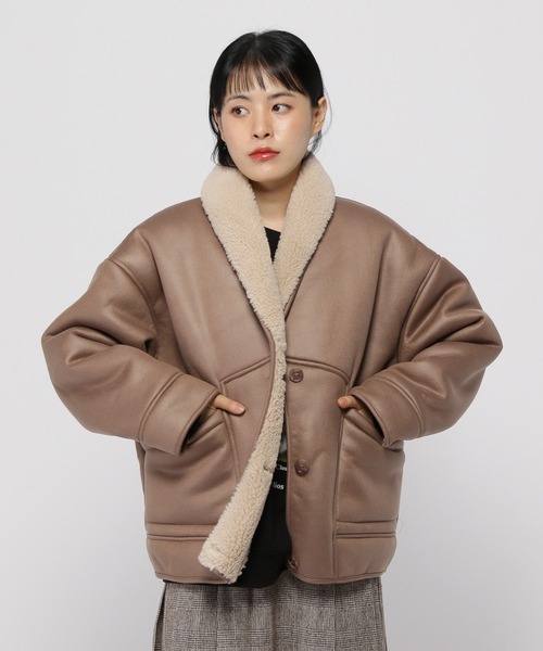 PLACE STUDIO ムートンコート ボアコート PLACE STUDIO／レザー