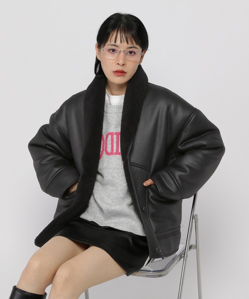 PLACE STUDIO ムートンコート ボアコート PLACE STUDIO／レザー