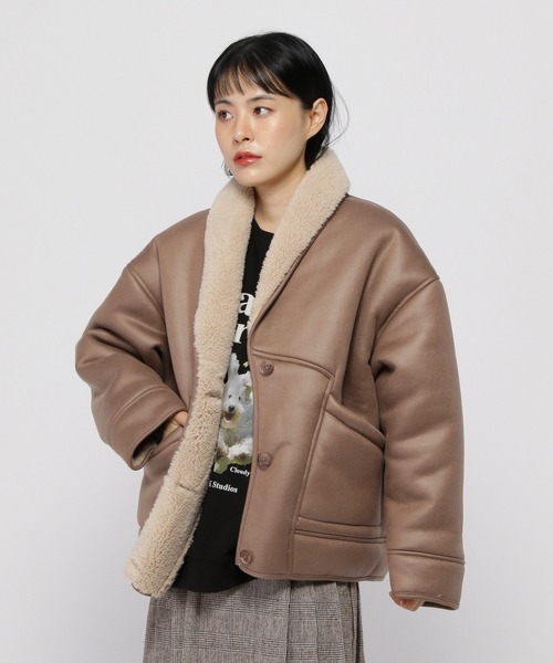 PLACE STUDIO ムートンコート ボアコート PLACE STUDIO／レザー