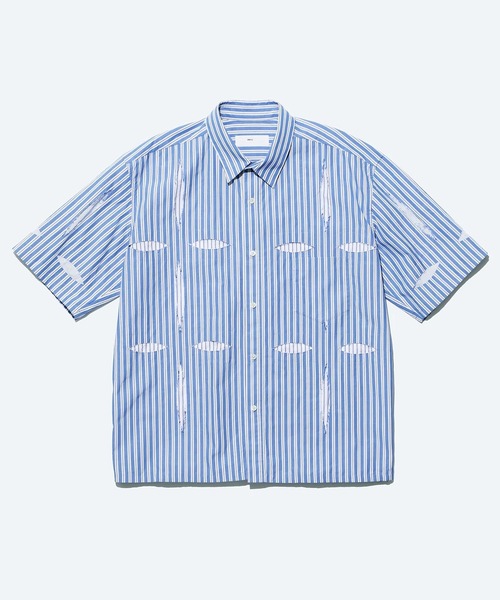 【お年玉セール特価】 VIRILIS TOGA 「TOGA メンズ ブルー 46 半袖シャツ VIRILIS」 トップス