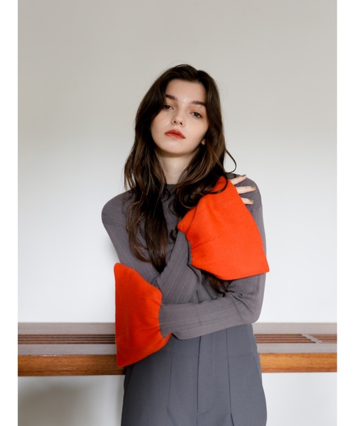 ニット セーター flare sleeve knit body suit レディース