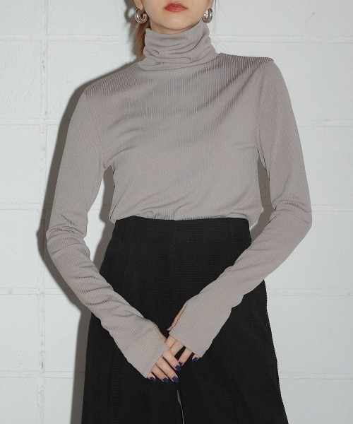 ニット セーター RIB HIGH NECK TOPS(リブハイネックトップス） レディース RIB HIGH NECK TOPS(ﾘﾌﾞﾊｲﾈｯｸﾄｯﾌﾟｽ）（ニット/セーター）｜CIEL