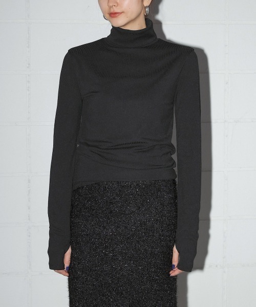 ニット セーター RIB HIGH NECK TOPS(リブハイネックトップス） レディース