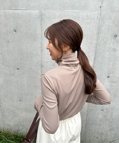 ニット セーター RIB HIGH NECK TOPS(リブハイネックトップス） レディース CIEL'AIR ニット セーター RIB HIGH NECK TOPS(リブハイネック