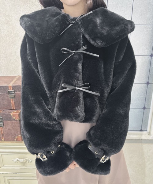 couture BY ROJITA ミニ丈ファーコート couture by ROJITA ミニ丈ファーコートファッション 通販