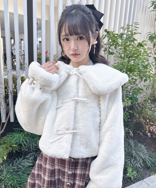 クチュールバイロジータ コート アウター ミニ丈ファーコート
