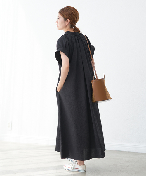 Spick＆Span 「Spick & Span」 半袖ワンピース - ブラック