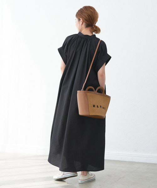 Spick & Span ブラックシャツワンピース 半袖 Spick＆Span 「Spick & Span」 半袖ワンピース - ブラック