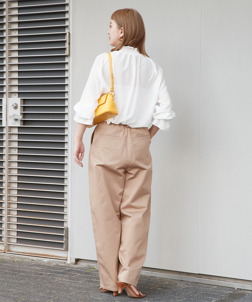 タグ付き✨BEIGE，RHYL ジョーゼット　スタンドカラー　ブラウス B.C STOCK（ベーセーストック） ブラウス シャツ ジョーゼットスタンド