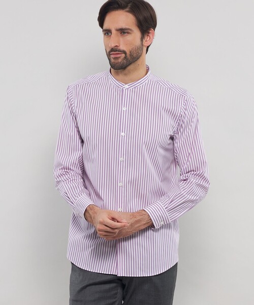 マッキントッシュロンドン MACKINTOSH LONDON 薄手 シャツ ストライプ 7分袖 ポケット無し 綿100% 38 ネイビー×ホワイト 紺 売れ筋商品|||レディース MACKINTOSH LONDON マッキントッシュロンドン 薄手 シャツ