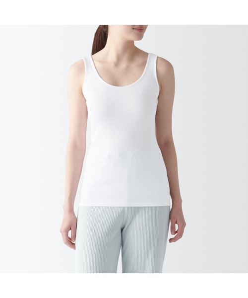 無印良品（MUJI） インナーシャツ 肌着 婦人 リブ編みタンクトップ