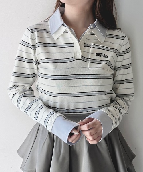 NOMAE（ノーマエ） tシャツ ダブルカラーポロニット レディース