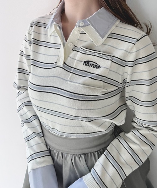 NOMAE（ノーマエ） tシャツ ダブルカラーポロニット レディース