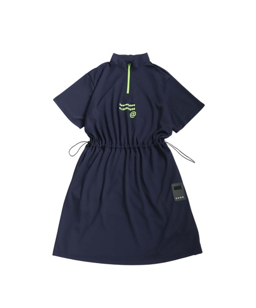 ワンピース　ブラック antiqua ワンピース 「STCH」メッシュドロストワンピース