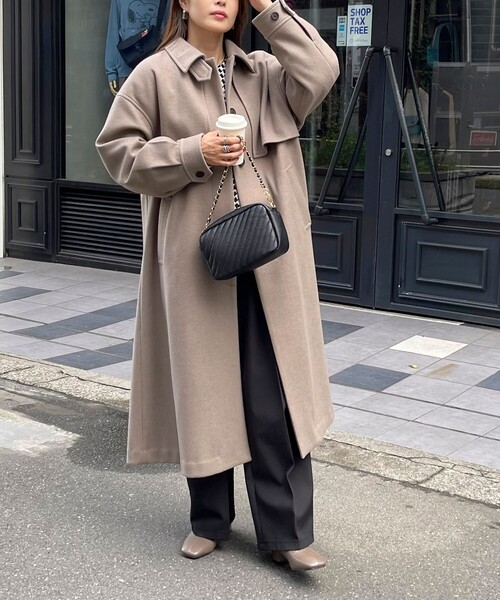 「fredy emue」 ステンカラーコート 38 チャコールグレー レディース_画像5