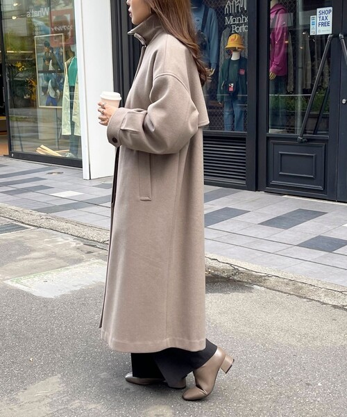 「fredy emue」 ステンカラーコート 38 チャコールグレー レディース_画像6