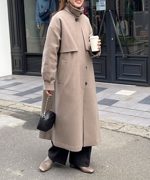 「fredy emue」 ステンカラーコート 38 チャコールグレー レディース_画像8