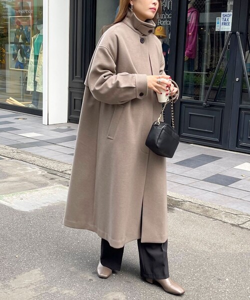 「fredy emue」 ステンカラーコート 38 チャコールグレー レディース_画像9