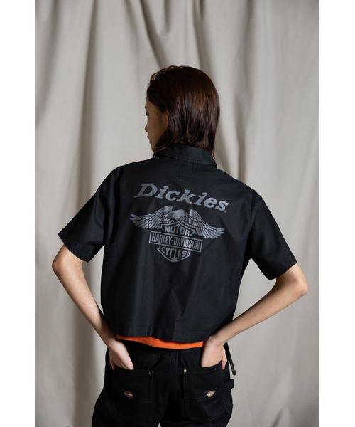 ブラウス シャツ Dickies(R)x H-D(R) イーグルクロップドワークシャツ レディース Harley Davidson ブラウス シャツ Dickies(R)x H-D(R) イーグル