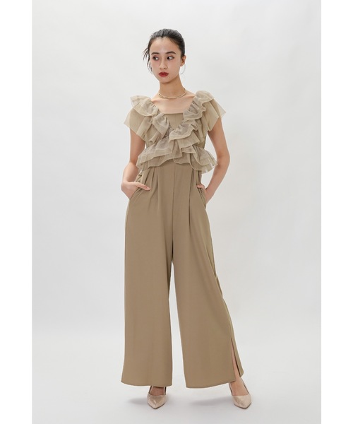 niana オールインパンツ 2点セット niana パンツドレス スタンドアウトカラーオールインパンツ 2点