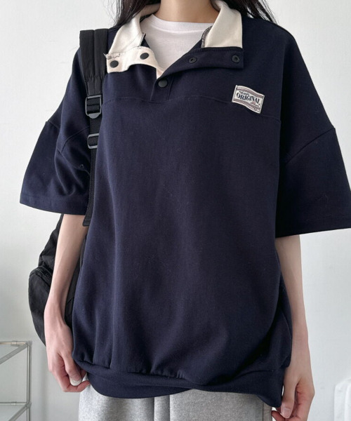 ヘンリーネック ルーズ Tシャツ 半袖 トップス 韓国 5色 hr9816 jo-tt-4152.jpg