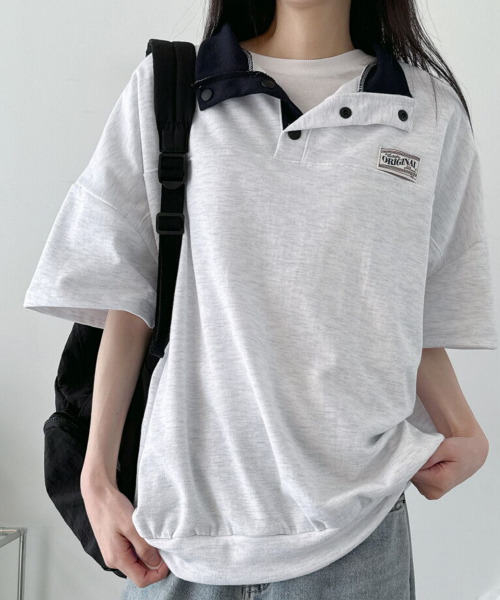 tシャツ ヘンリーネックTシャツ 半袖 レディース : ZOZOTOWN
