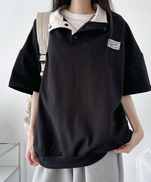 tシャツ ヘンリーネックTシャツ 半袖 レディース : ZOZOTOWN