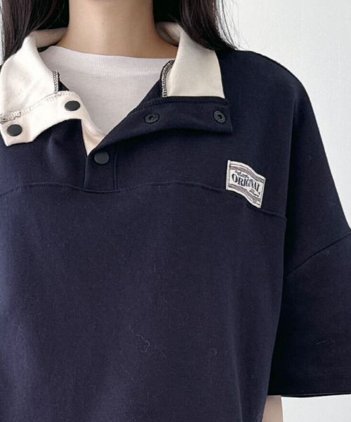 tシャツ コットンヘンリーネックプルオーバー レディース tシャツ ヘンリーネックTシャツ 半袖 レディース : ZOZOTOWN