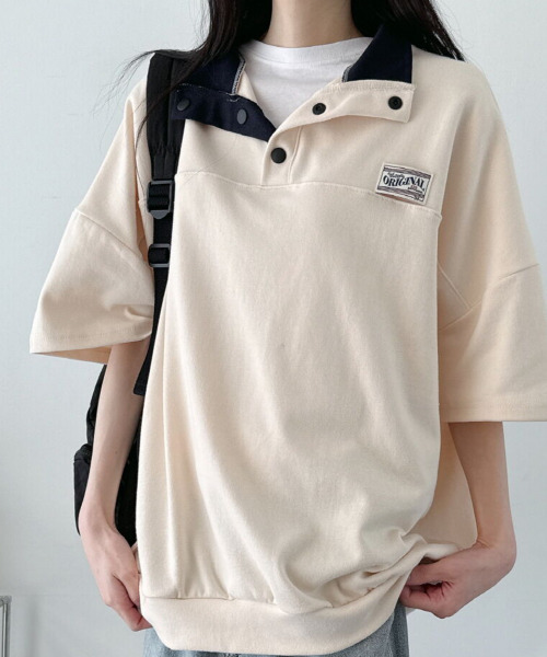 tシャツ ヘンリーネックTシャツ 半袖 レディース : ZOZOTOWN