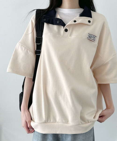 tシャツ ヘンリーネックTシャツ 半袖 レディース : ZOZOTOWN
