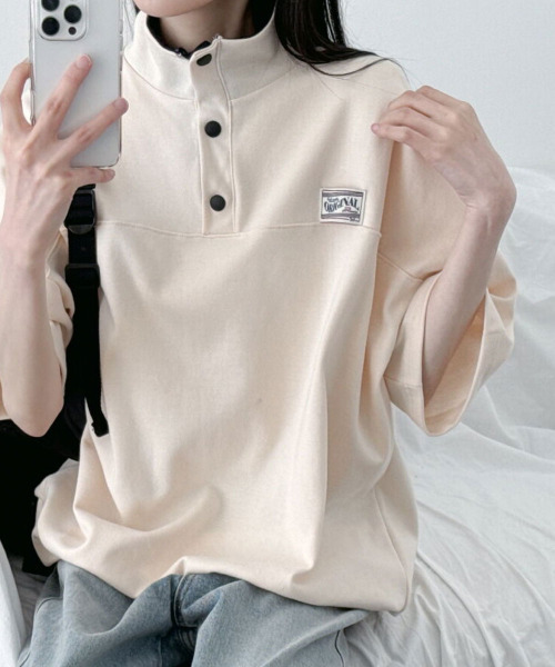 tシャツ 「MADE」 メルビンヘンリーネックカラー半袖Tシャツ レディース BLACKUP tシャツ 「MADE」 メルビンヘンリーネックカラー半袖T