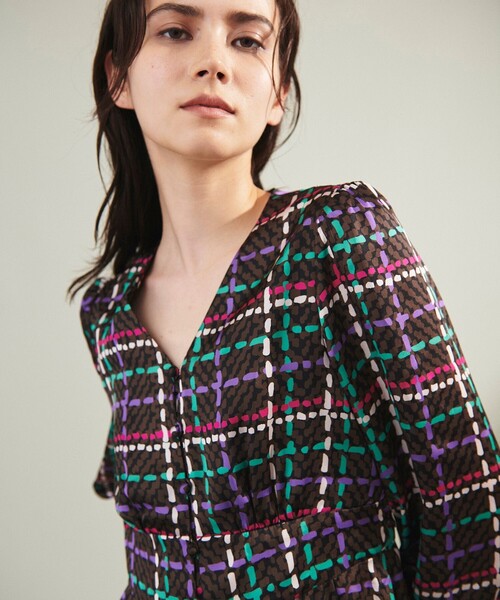 マルニ MARNI 美品 サラバンドプリント クレープデシン シフトドレス