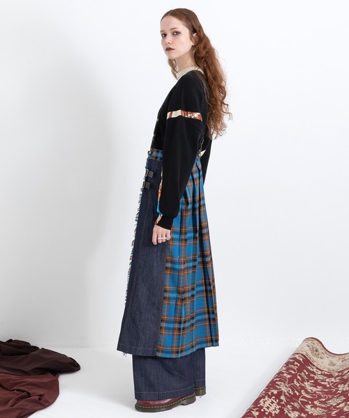 AULA AILA（アウラ アイラ） サロペット オーバーオール チェック