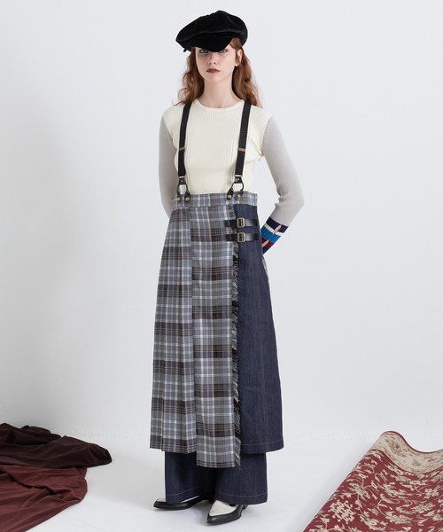 AULA AILA（アウラ アイラ） サロペット オーバーオール チェック